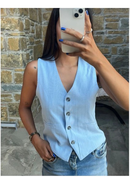 Keten Astarlı Yelek