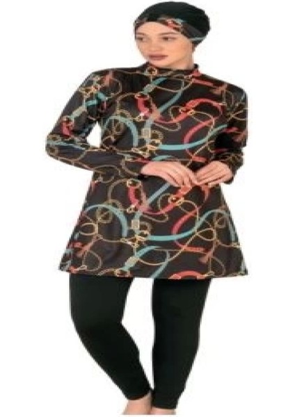 Fantasy 3412 Bayan Desenli Tesettür Mayo