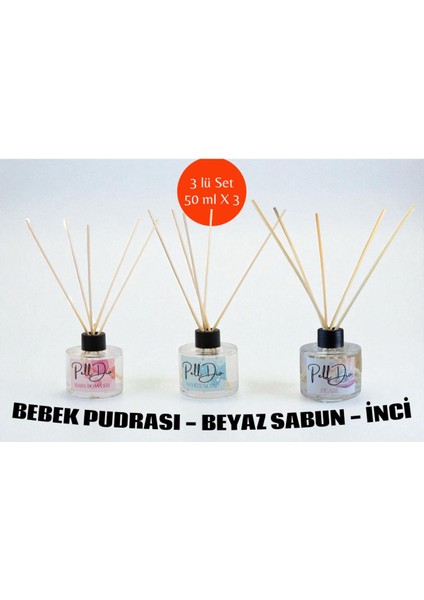 3’lü Saf & Temiz Koku Seti – Bebek Pudrası, Beyaz Sabun, Inci