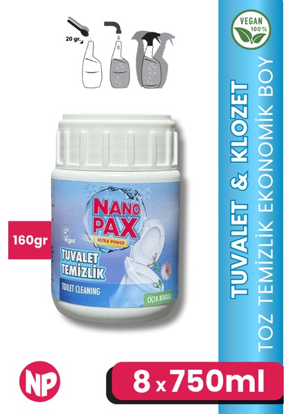 Tuvalet & Klozet Temizlik Tozu Ekonomik Bebek Boy 160GR