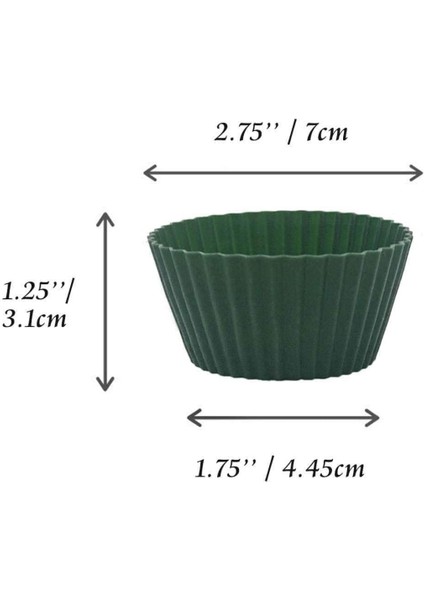 Antrasit 12'li Silikon Mini Browni - Muffin Kalıbı, Airfryer Cupcake Kek Kalıbı modelleri