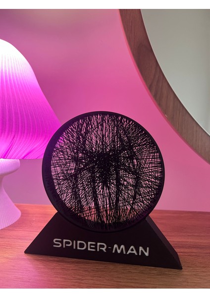 3D Baskı Spiderman String Art – Standlı Siyah Detaylı Dekor fırsatları