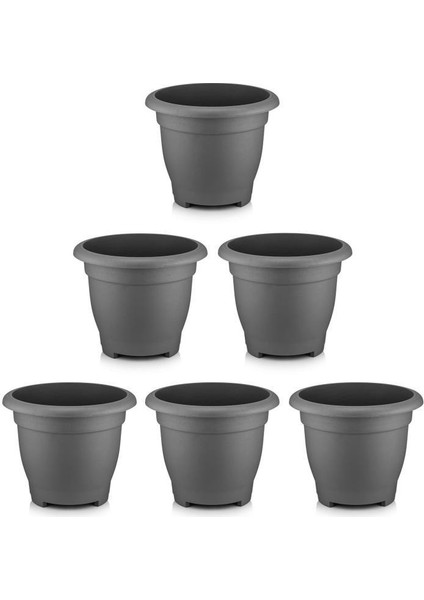 So-Vhs3 Dekoratif Vaha Saksı Iç ve Dış Mekan 3.9 Lt Antrasit 6 Adet