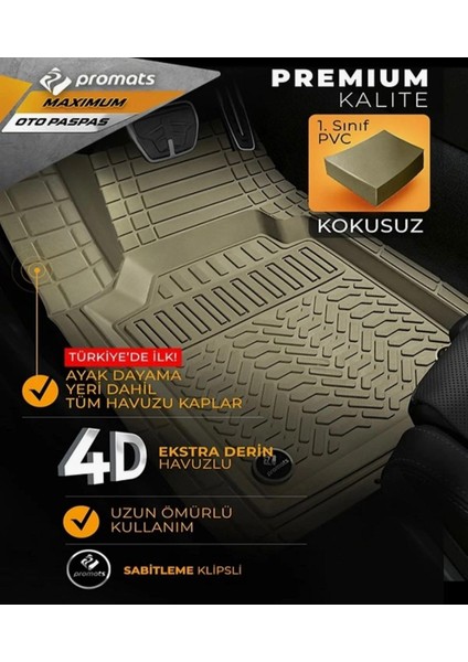 Opel Corsa 4d Havuzlu Paspas Bej Kutulu fırsatları