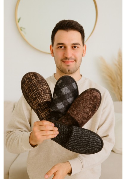 4'lü Paket Comfort Erkek Terlik Ev Terliği Kışlık Yumuşak Tabanlı fiyatları