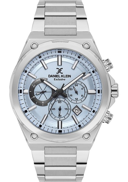 DK.1.10651.10 Buz Mavi Gümüş Chronograph Takvimli Çelik Kordonlu Erkek Kol Saati
