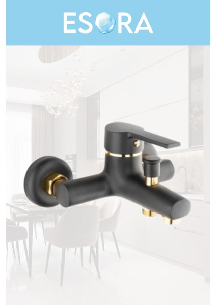 Siyah Gold Banyo Bataryası Musluğu Çeşmesi Garantili Yerli Üretim