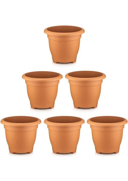 So-Vhs3 Dekoratif Vaha Saksı Iç ve Dış Mekan 3.9 Lt Kiremit 6 Adet