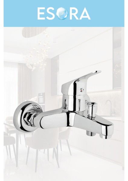 Krom Mix Banyo Duş Musluğu Çeşmesi Bataryası