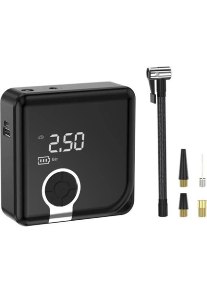 Taşınabilir Akıllı Dijital Ekranlı Araç Hava Kompresörü + Powerbank Siyah fırsatları