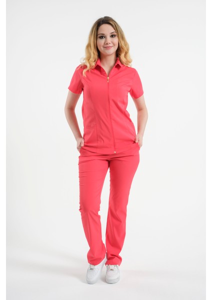 Asteria Kadın Fermuarlı Hemşire Doktor Üniforma Takım Scrubs Takım Hastane Forması modelleri