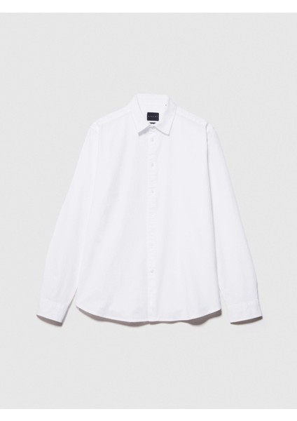 Sisley %100 Pamuk Slim Fit Oxford Gömlek Erkek Beyaz Gömlek - 324P5HHLSQ031 modelleri