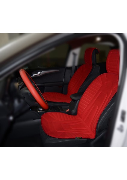 Opel Monterey Oto Koltuk Minderi Kırmızı Ön Iki Set