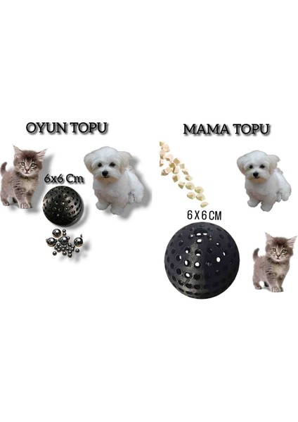 Mama ve Oyun Topu 2 Si 1 Arada 6x6 cm Kediler ve Küçük Irklar