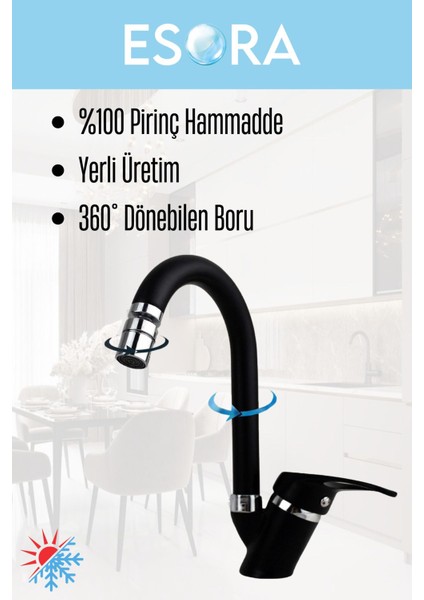 Siyah Baston Borulu Mix Lavabo Bataryası Çift Su Girişli Perletörlü Musluk Çeşme 2 Yıl Garanti fiyatları