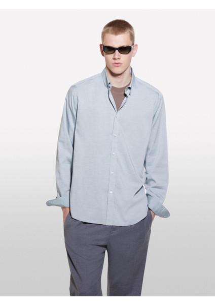 Sisley Liyosel ve Pamuk Karışımlı Normal Kesim Gömlek Erkek Mavi Gömlek - 324A5SEQSQ049 modelleri