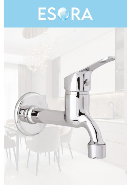 Krom Mix Musluk Aç Kapa Lavabo Wc Tuvalet Bahçe Musluğu Krom Aç Kapa Garantili