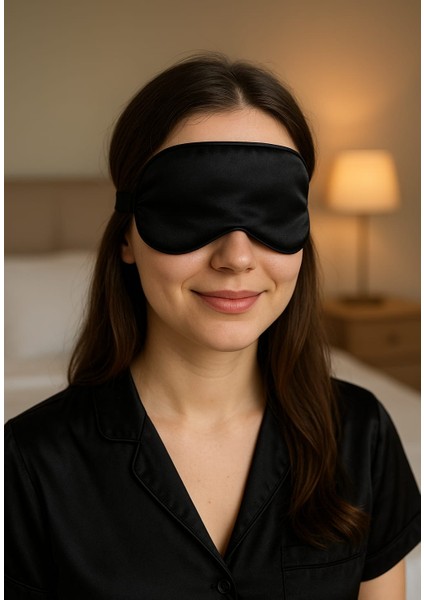 Uyku Bandı göz Bandı Ipek Saten Yoga Bandı Toka Hediyeli