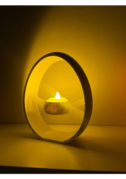 Mermer Desenli 16 cm Askılı LED Mumluk – 3D Baskı Dekoratif Yumurta fiyatları