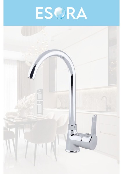 Krom Baston Borulu Eviye Mutfak , Lavabo , Banyo Bataryası 3'lü Set modelleri