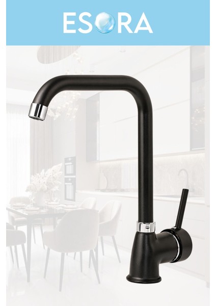 Siyah Robot Duş Set Köşe Borulu Eviye, Baston Borulu Lavabo ve Banyo Bataryası 4lü Set modelleri