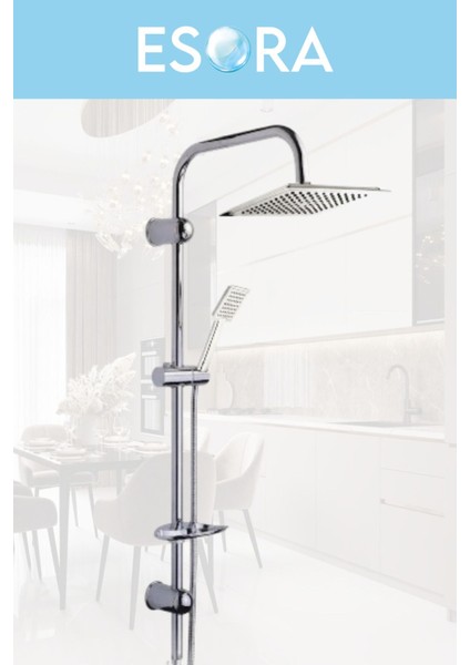 Dubai Krom Robot Duş Seti , Beyaz Gold Köşe Borulu Eviye , Lavabo , Banyo Bataryası 4’lü Set fiyatları