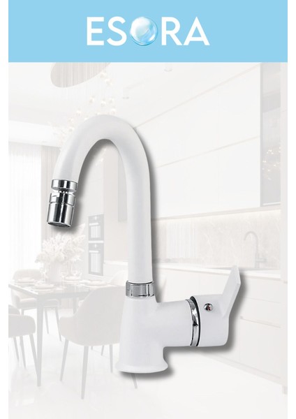 Krom Siyah Tepe Yağmurlama, Beyaz Delta Banyo-Mutfak-Lavabo Bataryası Musluğu Çeşmesi 4'lü Set fırsatları