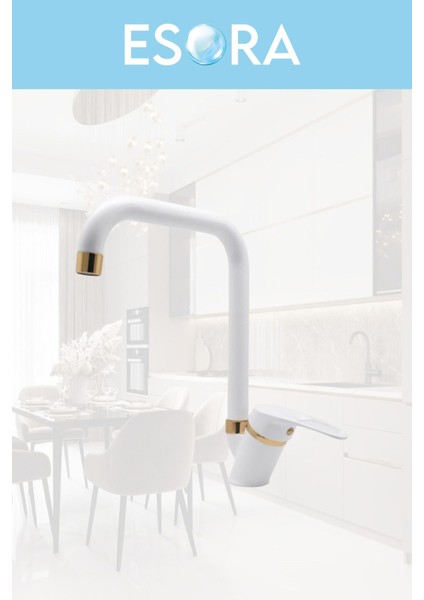 Gold Kare Robot Duş Seti , Beyaz Gold Köşe Borulu Eviye , Lavabo , Banyo Bataryası 4’lü Set fırsatları