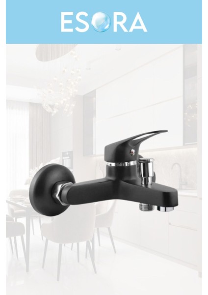 Siyah Robot Duş Seti , Siyah Köşe Borulu Eviye , Lavabo , Banyo Bataryası 4’lü Set indirimleri