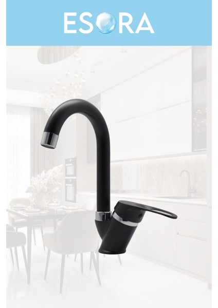 Dubai Krom Robot Duş Seti , Siyah Oynar Borulu Eviye , Baston Lavabo , Banyo Bataryası 4’lü Set fırsatları