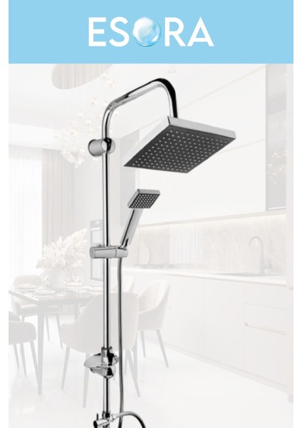 Krom Robot Duş Seti , Lüx Kare Eviye , Lavabo , Banyo Bataryası 4’lü Set fiyatları