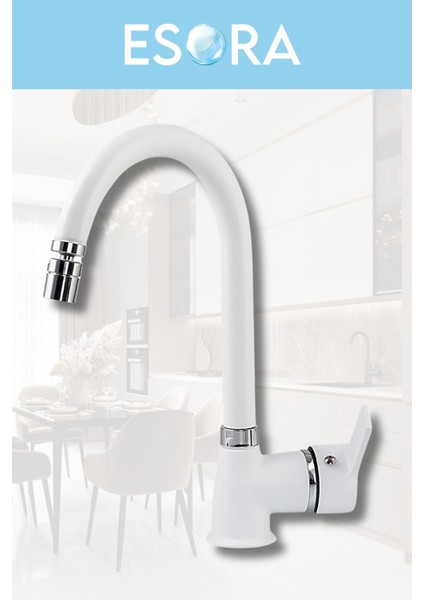 Beyaz Krom Baston Borulu Eviye Mutfak , Lavabo , Banyo Bataryası 3'lü Set fiyatları