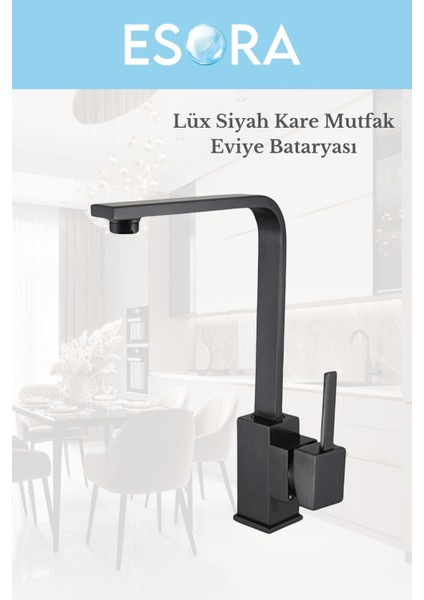 Dubai Krom Robot Duş Seti , Siyah Lüx Kare Eviye , Sabit Lavabo , Banyo Bataryası 4’lü Set modelleri