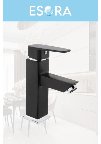 Dubai Krom Robot Duş Seti , Siyah Lüx Kare Eviye , Sabit Lavabo , Banyo Bataryası 4’lü Set fırsatları