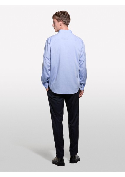 Sisley Liyosel ve Pamuk Karışımlı Normal Kesim Gömlek Erkek Mavi Gömlek - 324A5SEQSQ049 fiyatları
