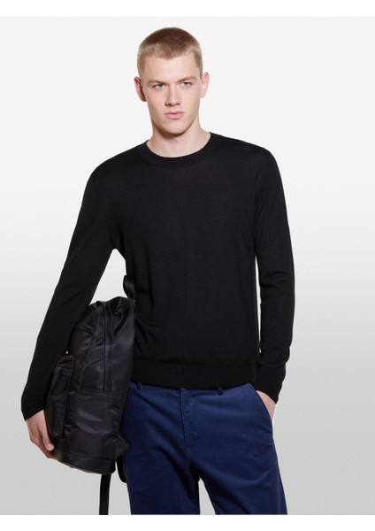 Sisley Yün Karışımlı Bisiklet Yaka Kazak Erkek Siyah Kazak - 324A11BAS100Y fiyatları