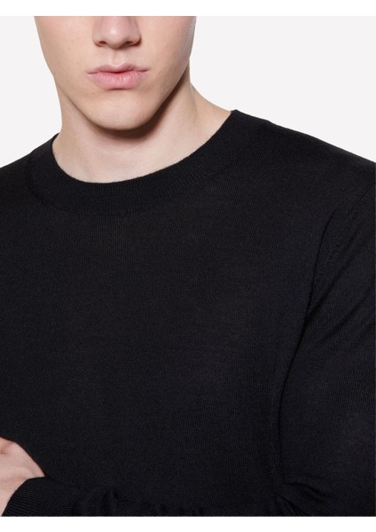 Sisley Yün Karışımlı Bisiklet Yaka Kazak Erkek Siyah Kazak - 324A11BAS100Y fırsatları