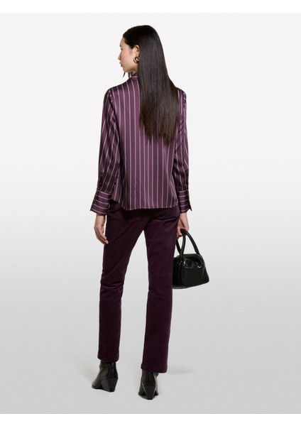 Sisley Pamuk Karışımlı Beş Cepli Normal Kesim Pantolon Kadın Mor Pantolon - 324A46C2LE02W