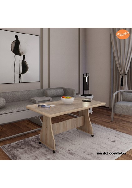 Eliusta Tekerlekli Mdf Masa %100 Mdf Orta Sehpa Mutfak Masası Yemek Masası indirimleri