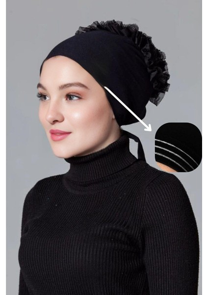 Silikonlu Kaymaz Fırfırlı Bone