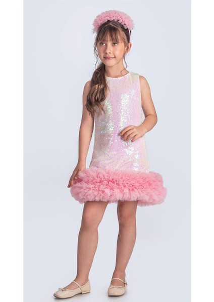 Pul Payet Tütülü Çocuk Abiye Elbise, Özel Gün Elbise (Taç Dahildir) fiyatları