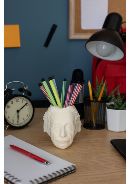 Albert Eınsteın Kalemlik Dekoratif Kalemlik Hediyelik Masaüstü Kalemlik