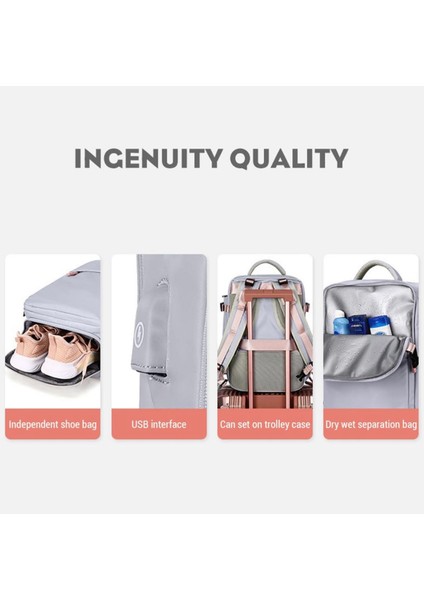 Yürüyüş ve Kamp Için Seyahat Sırt Çantası Hafif ve Su Geçirmez Usb'li Büyük Kapasite fiyatları