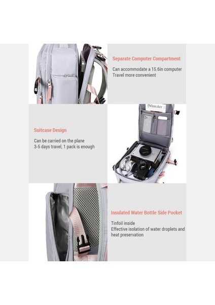 Yürüyüş ve Kamp Için Seyahat Sırt Çantası Hafif ve Su Geçirmez Usb'li Büyük Kapasite modelleri