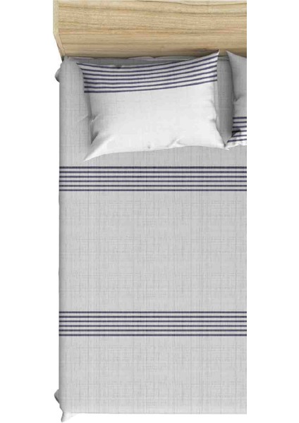 %100 Pamuklu Bej Çizgili 90X190 ve 100X200 cm Tek Kişilik Yataklara Uyumlu Lastikli Çarşaf