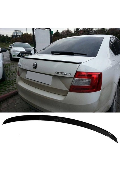Skoda Octavia Mk3 Bagaj Üstü Ithal Spoiler Parlak Siyah Plastik Spoyler 2013+ fırsatları