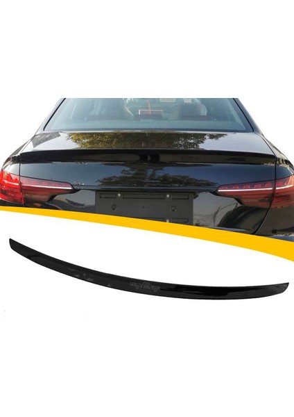 Audi A4 B9 S4 Bagaj Üstü Ithal Spoiler Parlak Siyah Plastik Spoyler 2018+ fırsatları