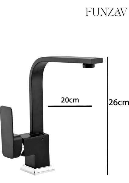 Modern Siyah Renk Banyo Lavabo Bataryası Şık Dekoratif Dik Tasarımlı Banyo Lavabo Musluğu modelleri