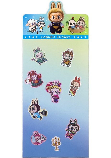 Labubu Parlak Holografik 29 Adet Özel Kesimli Sticker Etiket – Özel Kesim 1 Paket M2 fiyatları