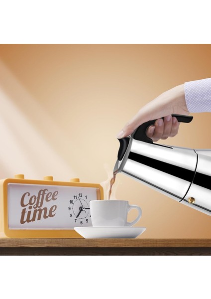 Inox Moka Pot - Paslanmaz Çelik Profesyonel Moka Pot - 200 ml 722056 fırsatları